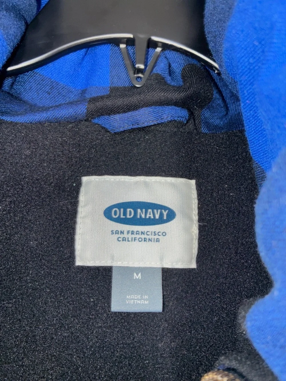 Old Navy Boys Blue Buffalo Plaid Puffer Vest M